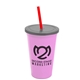 a awareness pink cup & smoke lid & translucent red straw 22 oz single - wall snap on tumbler with lid and straw