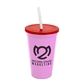 a awareness pink cup & translucent red lid & frost straw 22 oz single - wall snap on tumbler with lid and straw