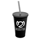 a black cup & smoke lid & smoke straw 22 oz single - wall snap on tumbler with lid and straw