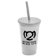 a frost cup & frost lid & smoke straw 22 oz single - wall snap on tumbler with lid and straw