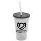 a frost cup & smoke lid & frost straw 22 oz single - wall snap on tumbler with lid and straw