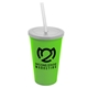 a lime green cup & frost lid & frost straw 22 oz single - wall snap on tumbler with lid and straw