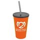 a orange cup & smoke lid & smoke straw 22 oz single - wall snap on tumbler with lid and straw
