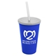 a royal blue cup & frost lid & frost straw 22 oz single - wall snap on tumbler with lid and straw