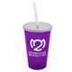 a translucent violet cup & frost lid & frost straw 22 oz single - wall snap on tumbler with lid and straw