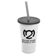 a white cup & smoke lid & smoke straw 22 oz single - wall snap on tumbler with lid and straw