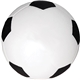 aerial view a white/black 5 foam soccer ball, image 1 of 3