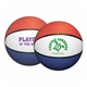 a red/white/blue 7 mid - size red / white / blue rubber basketball