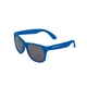 aerial view a blue single tone matte plastic sunglasses, image 1 of 2