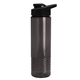 aerial view a smoke bottle & black lid 24 oz slim fit halcyon water bottles with drink - thru lid, image 1 of 3