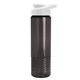 aerial view a smoke bottle & white lid 24 oz slim fit halcyon water bottles with drink - thru lid, image 1 of 3