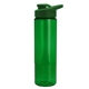 aerial view a translucent green bottle & green lid 24 oz slim fit halcyon water bottles with drink - thru lid, image 1 of 3