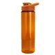 aerial view a translucent orange bottle & orange lid 24 oz slim fit halcyon water bottles with drink - thru lid, image 1 of 3