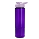 aerial view a translucent violet bottle & lilac lid 24 oz slim fit halcyon water bottles with drink - thru lid, image 1 of 3
