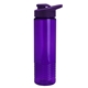 aerial view a translucent violet bottle & violet lid 24 oz slim fit halcyon water bottles with drink - thru lid, image 1 of 3
