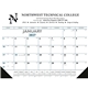 aerial view a group of blue black desk pad with vinyl corners calendar, image 1 of 2