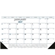 aerial view a group of blue black desk pad with vinyl corners calendar, image 2 of 2
