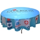 a group of full color round table covers for 5 diameter tables