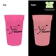 a pink 17 oz custom nite glow stadium cup