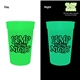 a green 17 oz custom nite glow stadium cup