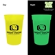 a yellow 17 oz custom nite glow stadium cup