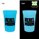a light blue 17 oz custom nite glow stadium cup