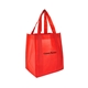 aerial view a red non - woven shopping tote 13 x 15 x 10, image 1 of 2