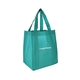 aerial view a teal non - woven shopping tote 13 x 15 x 10, image 1 of 2