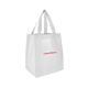 aerial view a white non - woven shopping tote 13 x 15 x 10, image 1 of 2