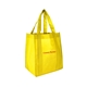 aerial view a yellow non - woven shopping tote 13 x 15 x 10, image 1 of 2