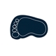 a navy blue foot - shaped rubber jar opener