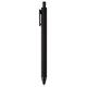 aerial view a black bloom recycled plastic retractable soft touch pen, image 1 of 3