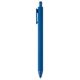aerial view a royal blue bloom recycled plastic retractable soft touch pen, image 1 of 3