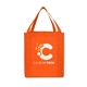 aerial view a orange saturn jumbo grocery non woven tote bag, image 1 of 3