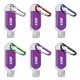 a group of 1.9 oz single color moisture bead sanitizer in clear bottle with carabiner