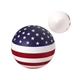 a white stars and stripes patriotic round stress ball