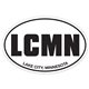 aerial view a white 4 x 6 oval - white vinyl decal - stock shape, image 1 of 4
