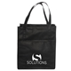 aerial view a black non woven multi color metro enviro shopper bag, image 1 of 4