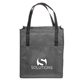 aerial view a gray non woven multi color metro enviro shopper bag, image 1 of 4