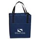 aerial view a blue-navy non woven multi color metro enviro shopper bag, image 1 of 4