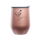 a rose gold 10 oz insulated cup with lid