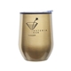 a gold metallic 10 oz insulated cup with lid