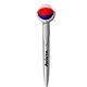 aerial view a silver beach ball squeeze top pen, image 1 of 2