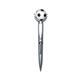 aerial view a silver soccer ball squeeze top pen, image 1 of 2