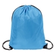 aerial view a light blue 210d drawstring backpack, image 1 of 2