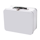 aerial view a white retro metal lunch box, image 1 of 3