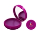 aerial view a fuchsia lip balm mirror compact, image 1 of 4