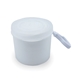 aerial view a translucent frost disposable poncho in case with clip, image 1 of 5