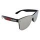 aerial view a silver lens / black frame reflective rimless sunglasses, image 1 of 2