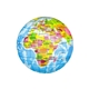 aerial view a blue printed globe pu ball 3, image 1 of 5